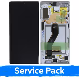 Ekranas skirtas Samsung N975 Note 10 Plus su rėmeliu / Aura White / (Service Pack)
