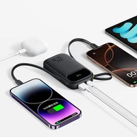 Baseus EnerFill FC31 20000mAh 22.5W Išorinė baterija su skaitmenine indikacija ir dviem įmontuotais kabeliais (USB-C + Lightning) - juoda