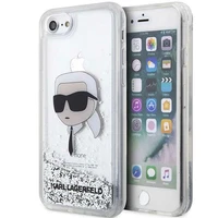 Karl Lagerfeld KLHCI8LNKHCH iPhone 7/8/SE 2020/2022 sidabrinis/sidabrinis kietas dėklas Blizgantis Karl Galva