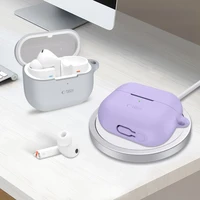 Tech-Protect silikoninis dėklas su kabliuku Samsung Galaxy Buds 3 / 3 FE / 3 Pro ausinėms - violetinis