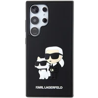 Karl Lagerfeld 3D guminis Karl&Choupette dėklas telefonui Samsung Galaxy S24 Ultra - juodas