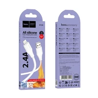 Silikoninis USB A-Lightning Hoco 2,4A 1 m X124 baltas