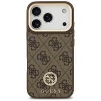 Guess 4G Strass Logo & Big Strap Metal Buttons Magnetinis dėklas telefonui iPhone 17 Pro - rudas