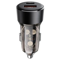 Automobilinis įkroviklis Acefast B12 60W USB-C/USB-A juodas