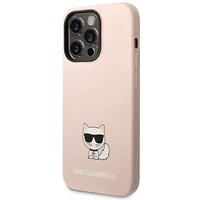 Karl Lagerfeld KLHCP14XSLCTPI iPhone 14 Pro Max 6.7 "kietas dėklas šviesiai rožinis / šviesiai rožinis Silikoninis Choupette Kūnas