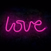 Neon LED Light LOVE rožinis Bat + USB FLNE05 Forever Light