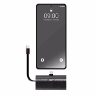 Išorinė baterija Forcell F-Energy Power Plug F5K3 PD 20W 5000 mAh su įmontuotu jungtimi USB C juoda