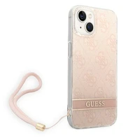 Guess GUOHCP14MH4STP iPhone 14 Plus 6.7 "rožinis / rožinis kietas dėklas 4G spauda Dirželis