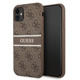 Guess 4G Stripe dėklas telefonui iPhone 11 / Xr 6.1" - Rudas