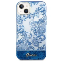 Guess GUHCP14MHGPLHB iPhone 14 Plus 6.7 "mėlynas/mėlynas kietas dėklas Porcelain Collection