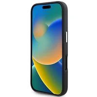 Karl Lagerfeld FW Metal Plate Magnetinis iPhone 16 Plus dėklas - juodas