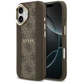 Guess dėklas telefonui iPhone 17 HC MAGSAFE PU W/ 4G PU STRIPE rudas