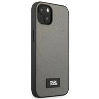 Karl Lagerfeld KLHCP13SSFMP2DG iPhone 13 mini 5,4 "sidabrinis kietas dėklas Saffiano Plaque