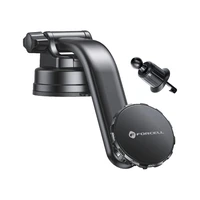 FORCELL F-GRIP MagLuxe magnetinis automobilinis laikiklis priekinio stiklo ir prietaisų skydelio, juodas