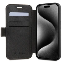 Guess 4G Metalinis logotipas dėklas iPhone 15 Pro Max - rudas