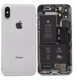 Galinis dangtelis iPhone X Silver pilnas su šleifais originalus (used Grade B)