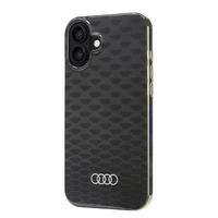 Audi IML Siuvinėjimo raštas Magnetinis iPhone 16 Plus 6.7" juodas/juodas kietas dėklas AU-IMLMIP16M-Q5/D3-BK