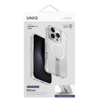 Uniq Eleva dėklas su Vertica stovu iPhone 16 Pro telefonui - permatomas