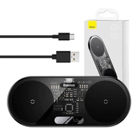 Dvigubas "Qi" belaidis įkroviklis "Baseus", skaitmeninis LED ekranas, 20 W