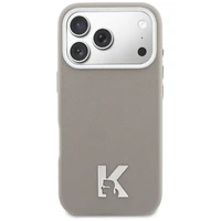 KARL LAGERFELD case for IPHONE 17 Pro compatible with MagSafe KLHMP17L5PGFKHGG (PU FW W/ KHead Logo) gray
