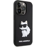 Karl Lagerfeld KLHCP14L3DRKHNK iPhone 14 Pro 6.1" Kietasis dėklas (m) - juodas (m) Rubber Choupette 3D