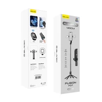 Blavec asmenukių lazda Aluminium Fusion P-07 Magsafe trikojis + nuotolinio valdymo pultas + 2 lempos 1,4 metro (SSFP07-MTR2LB14) juodas