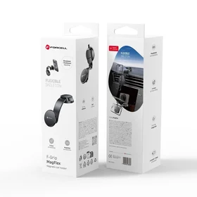 FORCELL F-GRIP MagFlex magnetinis automobilinis laikiklis priekinio stiklo ir prietaisų skydelio, suderinamas su MagSafe, juodas