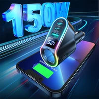 Joyroom greitas automobilinis įkroviklis 4in1 USB-A QC3.0 / 2xUSB-C PD 150W juodas (JR-CL21)