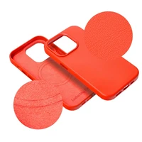 LEATHER MAG COVER dėklas telefonui IPHONE 16 Plus raudonas