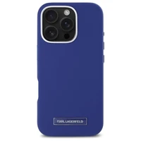 Karl Lagerfeld FW Metal Plate Magnetinis dėklas telefonui iPhone 16 Pro Max - mėlynas