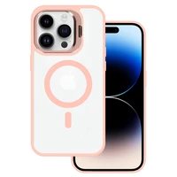 Tel Protect Magnetinis dėklas telefonui su stovu Iphone 14 Pro Max šviesiai rožinė