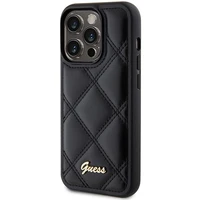 Guess Quilted Metal Logo dėklas telefonui iPhone 15 Pro - juodas
