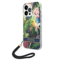 Guess GUOHCP14XHFLSB iPhone 14 Pro Max 6.7 "mėlynas/mėlynas kietas dėklas Gėlių dirželis