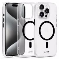 Liavec Blizgus Magnetinis Skaidrus dėklas telefonui Iphone 13 Pro juoda