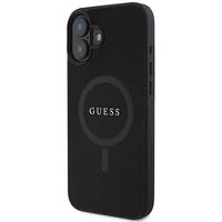 Dėklas telefonui Guess Saffiano Klasikinis Logotipas MagSafe iPhone 16 Plus - juodas