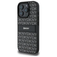 DKNY tekstūrinio rašto dryžuotas dėklas telefonui iPhone 16 Pro - juodas