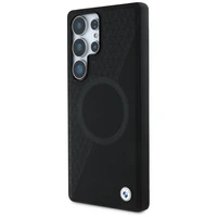 BMW odinis pusiau tekstūruotas MagSafe dėklas, skirtas Samsung Galaxy S25 Ultra – juodas