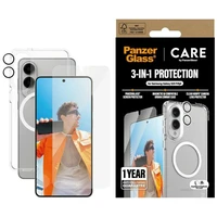 CARE by PanzerGlass Flagship 3in1 dėklas+stiklas+lęšis Samsung Galaxy S25 Edge - permatomas