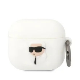 Karl Lagerfeld KLA3RUNIKH AirPods 3 dėklas silikoninis baltas Karl Head 3D