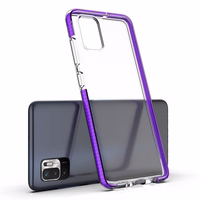 Pavasario dėklas skaidrus TPU gelinis apsauginis dangtelis su spalvotu rėmeliu Xiaomi Redmi Note 10 5G / Poco M3 Pro juodas