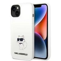 Karl Lagerfeld silikoninis Choupette dėklas telefonui iPhone 14 Plus - baltas
