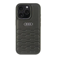 Audi Sintetinės odos iPhone 16 Pro 6.3" juodas/juodas kietas dėklas AU-TPUPCIP16P-GT/D2-BK