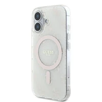 Guess IML 4G Fonas Magnetinis dėklas telefonui iPhone 16 Plus - baltas