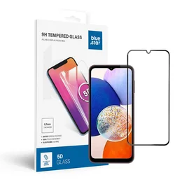 Apsauginis stiklas Blue Star - SAMSUNG A14 5G Full Face (pilnas klijavimas su rėmeliu, mažo dydžio) juodas