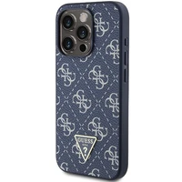 Guess 4G Triangle Metal Logo dėklas telefonui iPhone 15 Pro - mėlynas