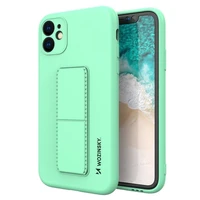 Wozinsky Kickstand Case iPhone 12 Pro silikoninis dėklas su stovu mėtų