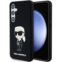 Karl Lagerfeld silikoninis Ikonik dėklas telefonui Samsung Galaxy S24 - juodas