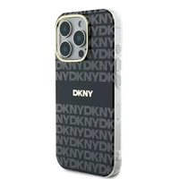 DKNY Kartotinis tekstūros raštas su juostele iPhone 16 Pro Dėklas telefonui - juodas