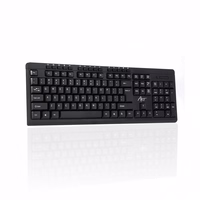 ART belaidžio kompiuterio rinkinys klaviatūra QWERTY + pelė + pelės kilimėlis 2,4G AK-48A juoda