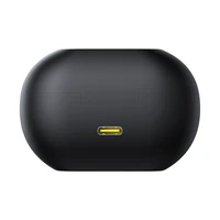 Baseus Bass 15 Clip OWS belaidės ausinės su Baseus Simple USB-C 3A 30cm laidu - juodos